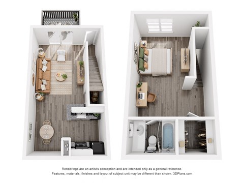 Floor plan for 1 bed, 1 bath, 700 sqft